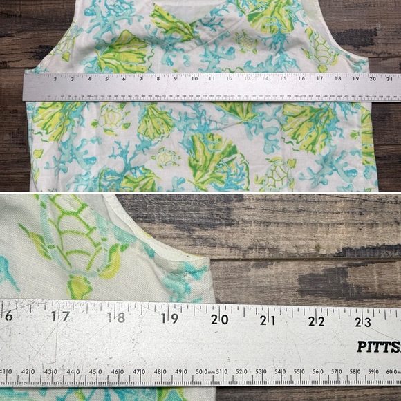 J. Jill Linen Floral Sleeveless Knee Length Dress Women's Size Medium - Picture 7 of 8